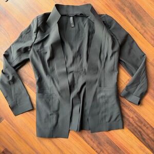 Athleta Black Open Front Long Sleeve Blazer Jacket Women's Size 2